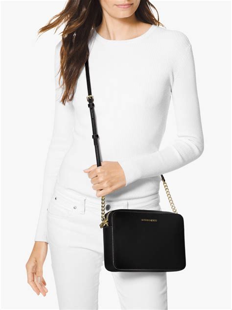 michael kors large jet set saffiano crossbody|jet set travel large saffiano.